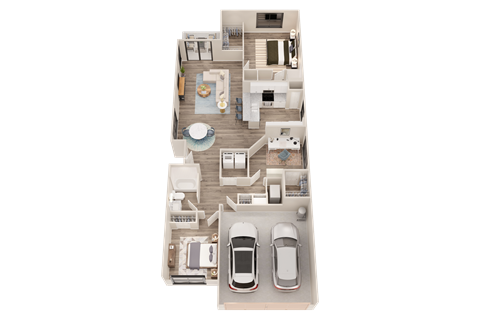 Floor plan for 3 beds, 2 baths, 1535 sqft
